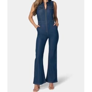 Bebe The Femenine Utility Jumpsuit‎ Womens Small Pockets Cotton Stretch Feminine